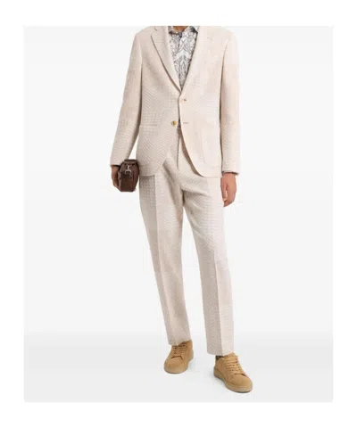 Etro Wool-blend Patchwork Trousers In Brown