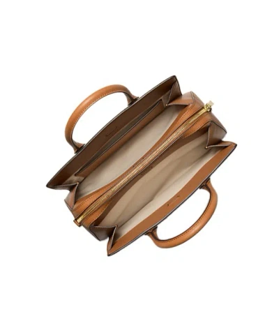 Michael Kors Laila Medium Signature Logo Satchel In White