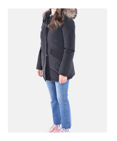 Woolrich Arctic Parka In Ramar Cloth With Removable Fur In Black
