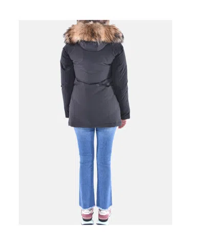 Woolrich Arctic Parka In Ramar Cloth With Removable Fur In Black
