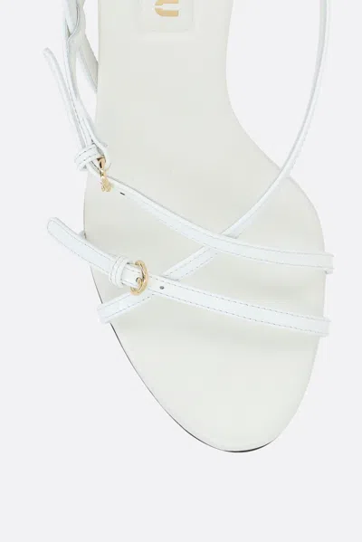 Miu Miu Almond Toe Sandals In White