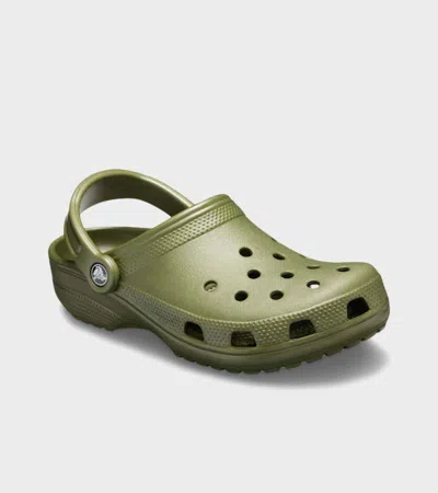 Crocs Classic Mens Clogs Colour: Plaster, Size: 8 In Green