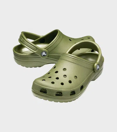 Crocs Classic Mens Clogs Colour: Plaster, Size: 8 In Green