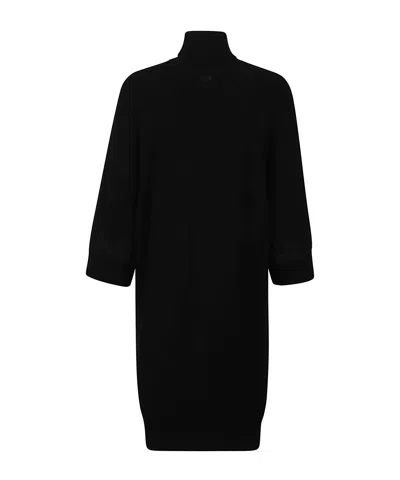 Ermanno Firenze Turtleneck Wool Dress In Black