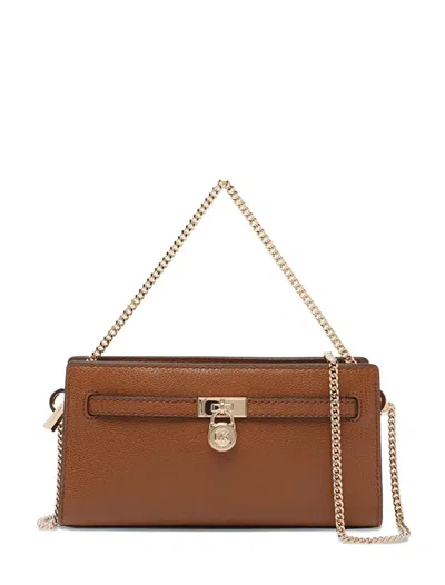 Michael Kors Hamilton Small Leather Convertible Crossbody In Brown