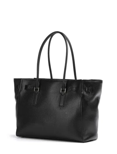 Michael Kors Hammered Leather Shopper In Black