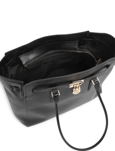 Michael Kors Hammered Leather Shopper In Black