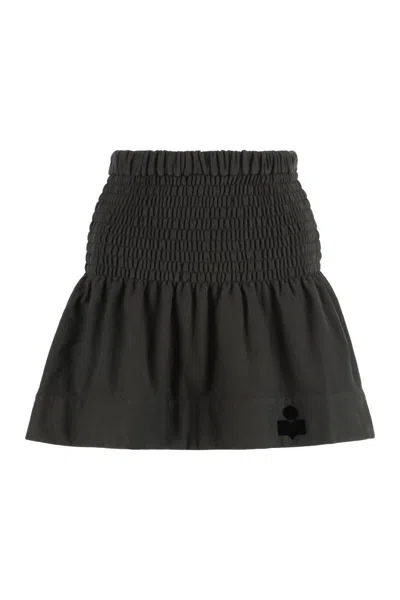 Isabel Marant Étoile Isabel Marant Etoile Charcoal Cotton Pacifica Mini Skirt In Black