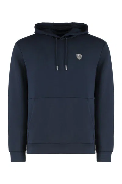Ea7 Hooded Sweatshirt In Blue