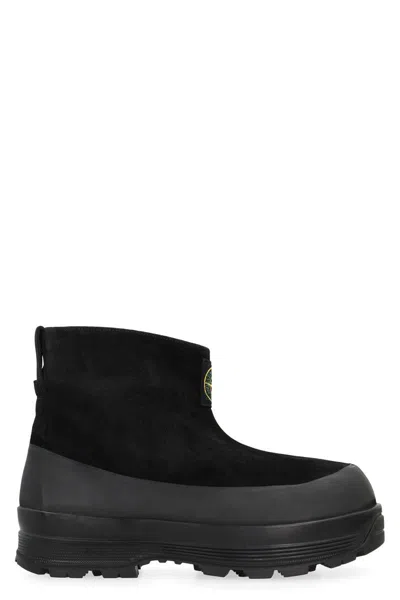 Stone Island S100120 Suede Boots In Black