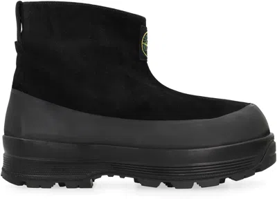 Stone Island S100120 Suede Boots In Black