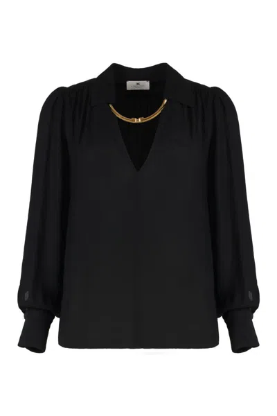 Elisabetta Franchi Viscose Shirt In Black