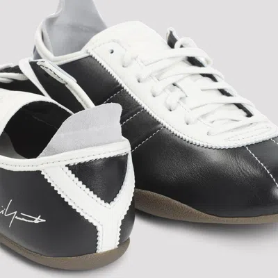 Y-3 Debossed Leather Tokyo Sneakers With Lace-up Closure In Black