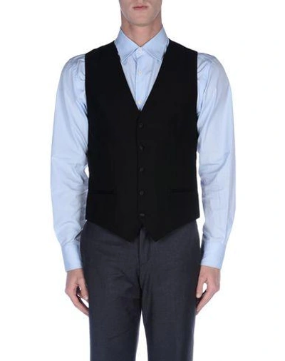 Shop Dolce & Gabbana Man Vest Black Size 36 Virgin Wool, Silk, Polyester