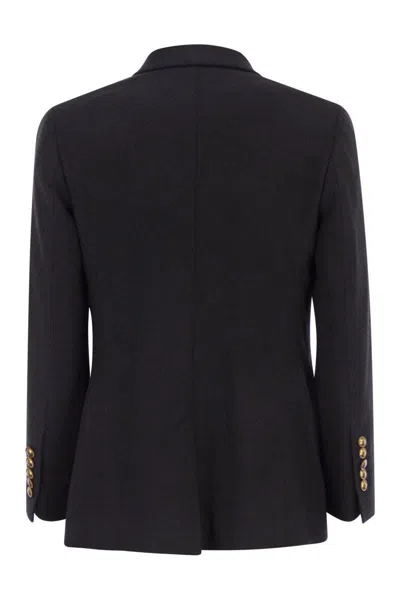 Saulina Assunta Double-breasted Button Jacket In Black