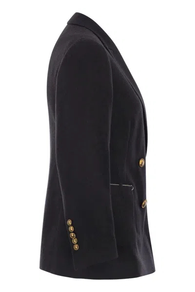 Saulina Assunta Double-breasted Button Jacket In Black