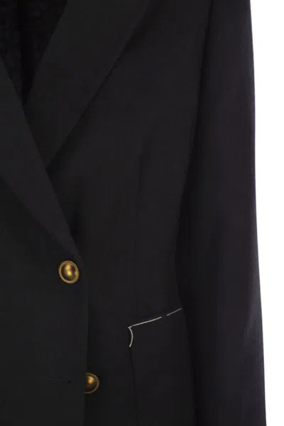 Saulina Assunta Double-breasted Button Jacket In Black