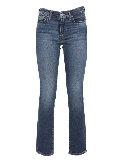 7 For All Mankind Roxanne Cisco Mid-rise Jeans With Flared Leg In Blue