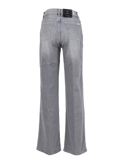 7 For All Mankind Lotta High-rise Wide-leg Jeans In Gray