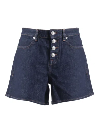 7 For All Mankind Kori Button-fastening Denim Shorts In Blue
