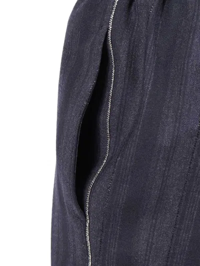 Peserico Tailored Trousers With Metallic Stripe In Blue