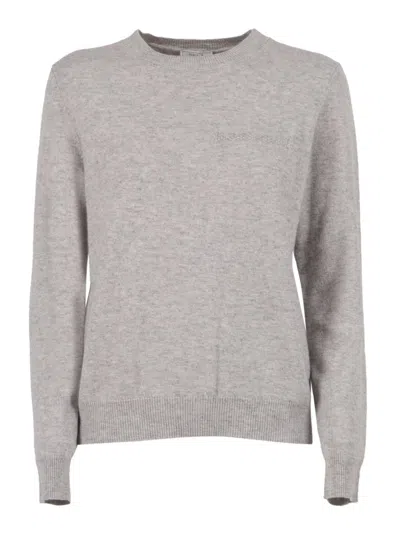 Peserico Soft Knitted Sweater With Crew Neckline In Gray