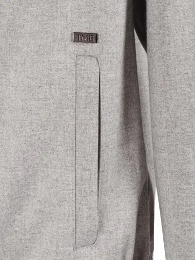 Tombolini Lightweight Hooded Jacket With Textured Finish In Gray