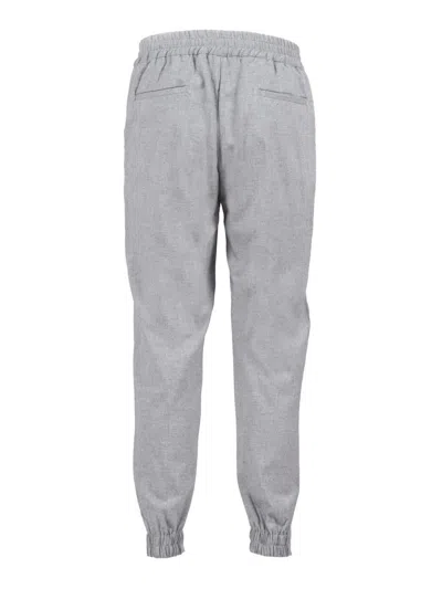 Tombolini Tapered Fit Running Pants With Textured Fabric In Gray