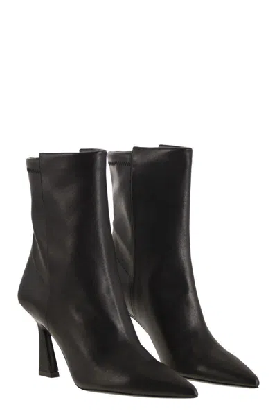 Stuart Weitzman 85mm Vinnie Pointed-toe Elasticised Boots In Black