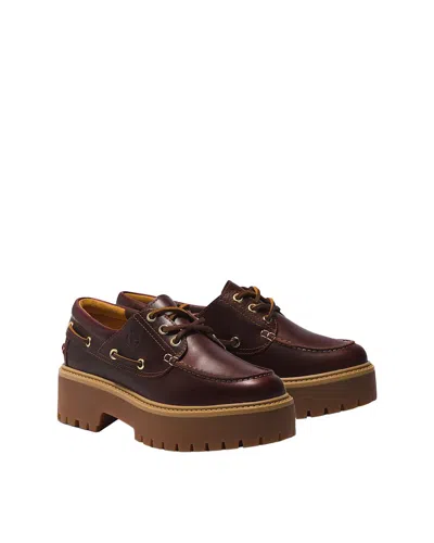 Timberland Stone Street Leather Platform Loafers In Brown