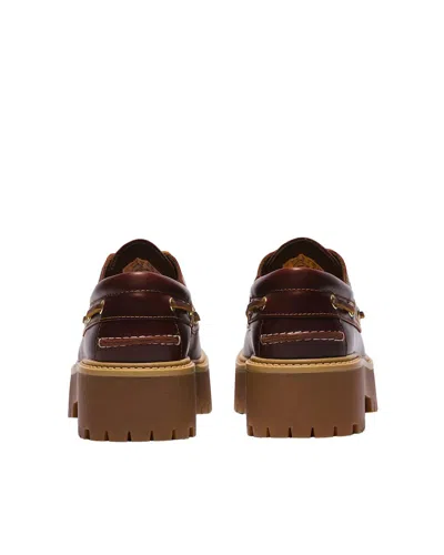 Timberland Stone Street Leather Platform Loafers In Brown