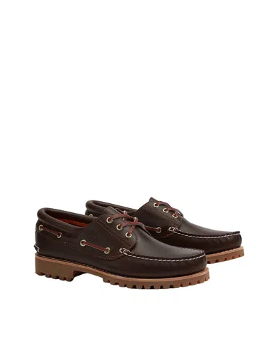 Timberland Boat Shoes Authentic 3-eye Lug Handsewn Marrone In Brown