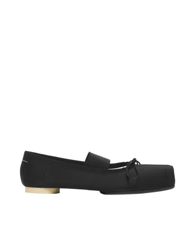 Mm6 Maison Margiela Mm6 By Maison Margiela Ballet Flats With Signature Bow Detail In Black
