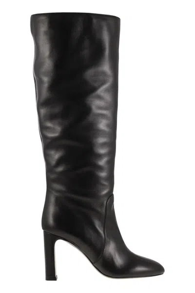 Stuart Weitzman Nappa Leather Knee-high Babette Boots In Black