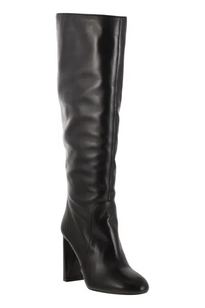 Stuart Weitzman Nappa Leather Knee-high Babette Boots In Black
