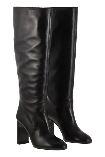 Stuart Weitzman Nappa Leather Knee-high Babette Boots In Black