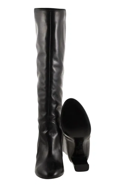 Stuart Weitzman Nappa Leather Knee-high Babette Boots In Black