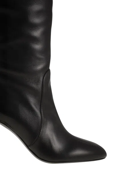Stuart Weitzman Nappa Leather Knee-high Babette Boots In Black