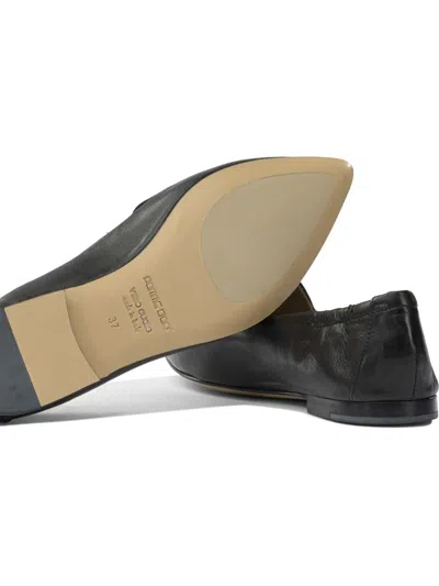 Pomme D'or Grace Pointed Leather Loafers In Black