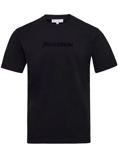 Jw Anderson J. W. Anderson Short Sleeve Cotton T-shirt In Black
