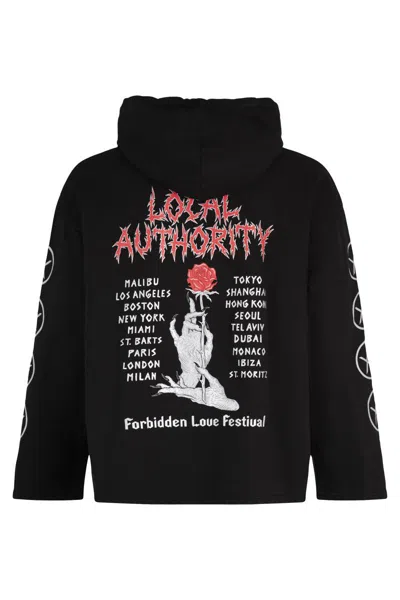 Local Authority Cotton Crew-neck Sweatshirt In Black