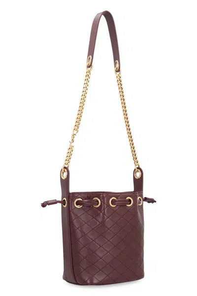 Saint Laurent Small Cassandre Quilted Bucket Bag In Purple