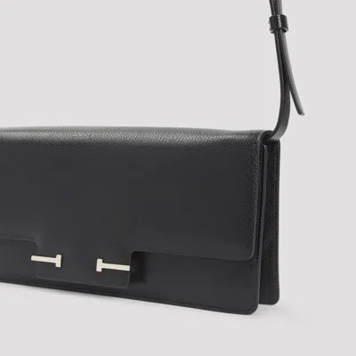 Tom Ford Black Leather Crossbody Bag In Black