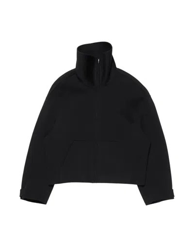 Acne Studios Cropped Jacket With High Stand Collar And Zipper Closure In Black