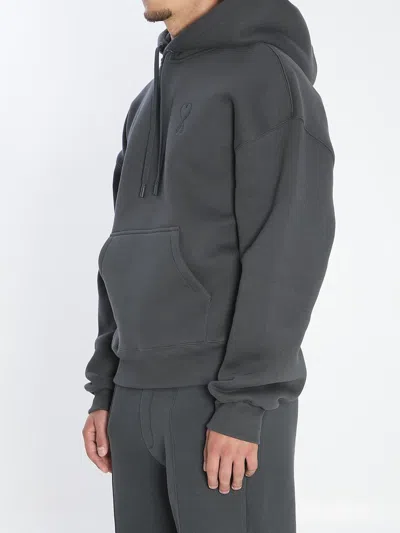 Ami Alexandre Mattiussi Charcoal Grey Ami De Coeur Sweatshirt In Black