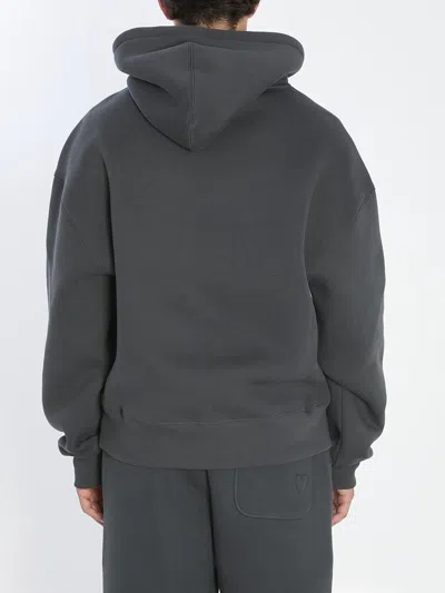 Ami Alexandre Mattiussi Charcoal Grey Ami De Coeur Sweatshirt In Black