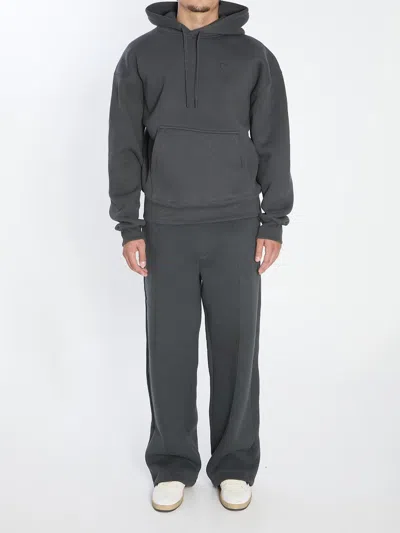 Ami Alexandre Mattiussi Charcoal Grey Ami De Coeur Sweatshirt In Black