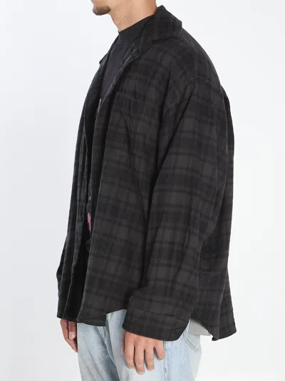 Balenciaga Layered Construction Shirt Featuring Patch Pocket In Black