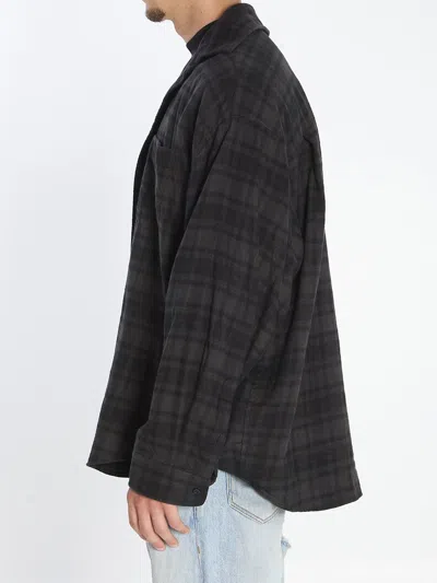 Balenciaga Layered Construction Shirt Featuring Patch Pocket In Black