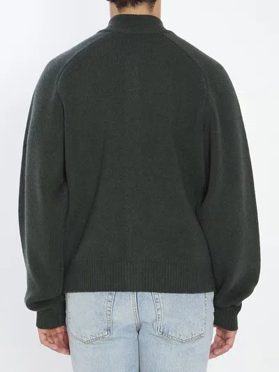 Jacquemus Le Cardigan Pallone In Wool And Cashmere In Green